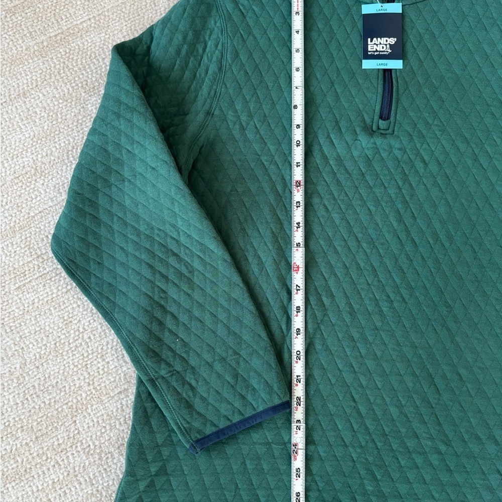 Lands' End Men's Forest Green Zip-Up Sweater - Picture 5 of 6